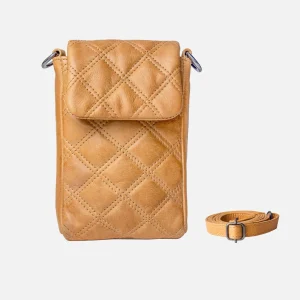 Beks │ Étui téléphone en cuir à motif diamant